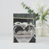 Hochzeits Tauben auf das Brautparts Postkarte (Stehend Vorderseite)