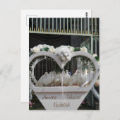 Hochzeits Tauben auf das Brautparts Postkarte (Vorne/Hinten)