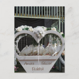 Hochzeits Tauben auf das Brautparts Postkarte