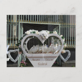 Hochzeits Tauben auf das Brautparts Postkarte