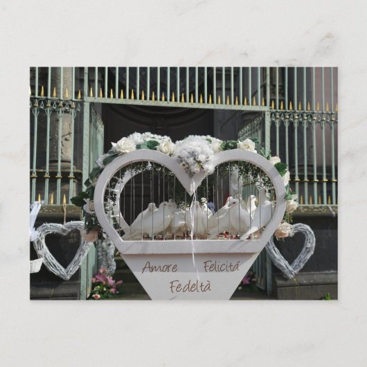 Hochzeits Tauben auf das Brautparts Postkarte (Vorderseite)