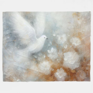 Hochzeits-Tauben-Blumen-Fliesblanke Fleecedecke