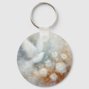 Hochzeits-Tauben-Blumen-Schlüsselanhänger Schlüsselanhänger