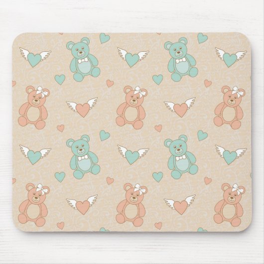 Hochzeits-Teddies Mousepad (Vorne)