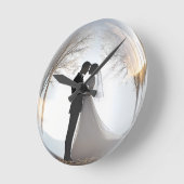 Hochzeits Thema Romantisch Runde Wanduhr (Winkel)