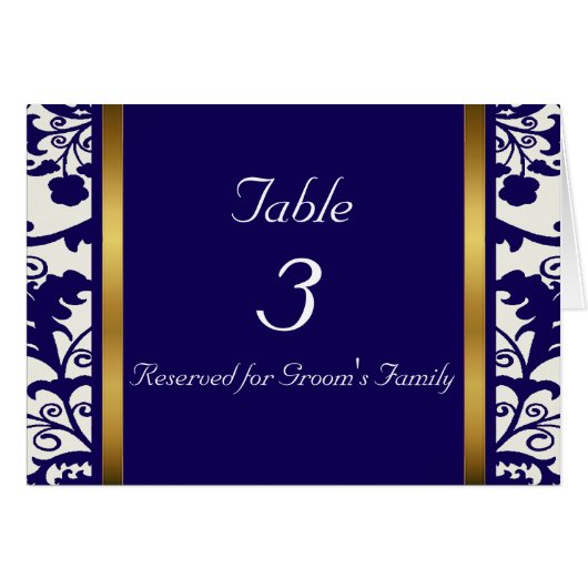 Hochzeits-Tischnummer-Karte (Vorderseite (Horizontal))