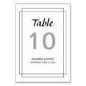 Hochzeits-Tischnummer-Karten Tischnummer (Vorderseite)