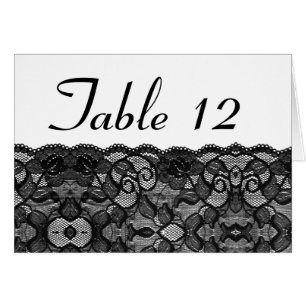 Hochzeits-Tischnummer-Vintage schwarze Spitze
