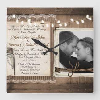 Hochzeits-Uhr Quadratische Wanduhr