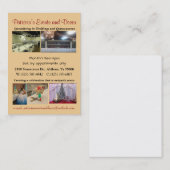 Hochzeits- und Quinceaneradekorateur Visitenkarte (Vorne/Hinten)