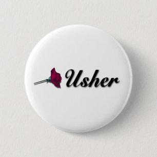 Hochzeits-Usher-Knopf Button