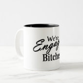 Hochzeits-Verlobung Zweifarbige Tasse (Vorderseite Links)