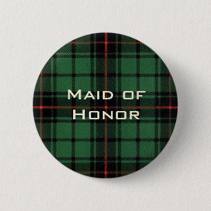 Hochzeits Vintage, Tartan Davidson modernes Muster Button