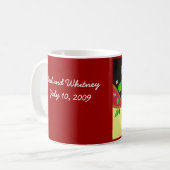 Hochzeits-Vogel-Glücks-Ukrainer-Volkskunst Kaffeetasse (Vorderseite Links)
