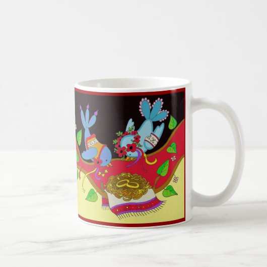 Hochzeits-Vogel-Glücks-Ukrainer-Volkskunst Kaffeetasse (Rechts)
