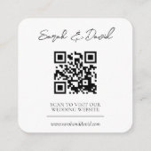 Hochzeits-Website QR-Code Foto Minimalistisch Begleitkarte (Rückseite)