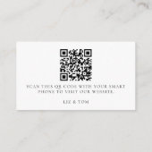 Hochzeits-Website-QR-Code Modern Minimalistisch Ei Begleitkarte (Rückseite)