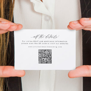 Hochzeits-Website QR-Code online RSVP Hochzeit Begleitkarte