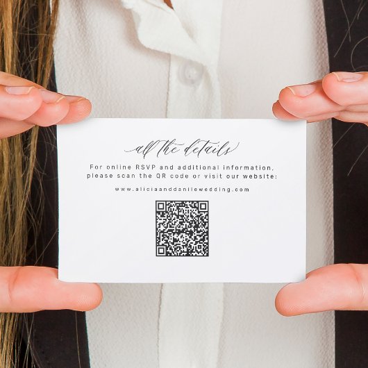 Hochzeits-Website QR-Code online RSVP Hochzeit Begleitkarte