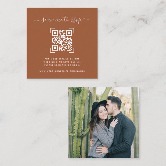 Hochzeits-Website | QR-Code-Scan-Foto  Begleitkarte (Vorne/Hinten)