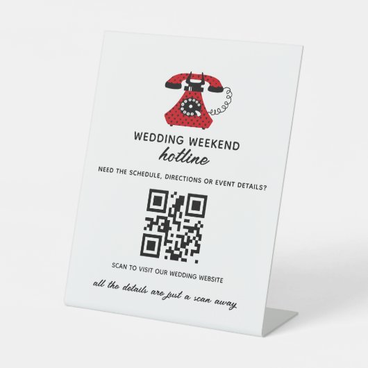 Hochzeits-Website-QR-Code-Schild Sockelschild (Vorderseite)