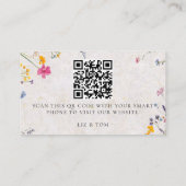 Hochzeits-Website QR-Code Wildblumengarten Rosé Begleitkarte (Rückseite)