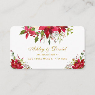 Hochzeits-Weihnachtsstern-Blumen-Gold-Hochzeitslis Begleitkarte