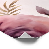 Hochzeits-Willkommensposter – Blumiges rosafarbene Poster (Ecke)