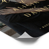 Hochzeits-Willkommensschild Poster Goldschrift mit (Ecke)