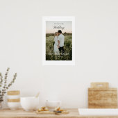 Hochzeits-Willkommensschild Poster mit Foto Weiß (Küche)