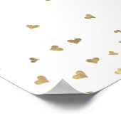 Hochzeits-Zeitplan-Programm goldene Herzen Willkom Poster (Ecke)