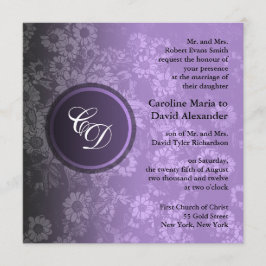 Hochzeits-Zeremonie-Einladungs-lila Vintages Einladung