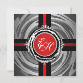 Hochzeits-Zeremonie-Einladungs-rotes Silber Einladung (Rückseite)