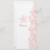Hochzeitsabendessenmenü Seestrudel Starfish Menükarte (Vorne/Hinten)