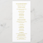 Hochzeitsablauf Zeremonie Programm Gold (Rückseite)