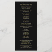 Hochzeitsablauf Zeremonie Programm Gold (Rückseite)