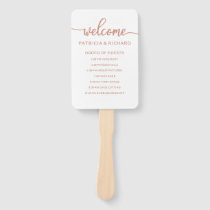 Hochzeitsablaufplan in Roségold Fächer