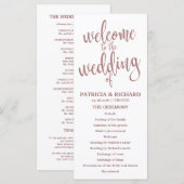 Hochzeitsablaufprogramm Rose Gold Schrift Programm (Vorne/Hinten)