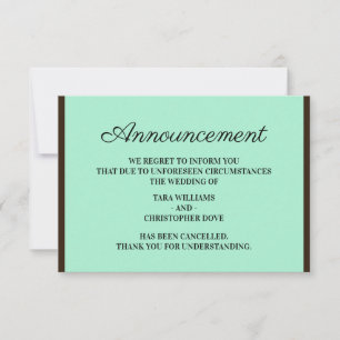 Hochzeitsabsagekarten Neo Mint Ankündigung