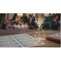 Hochzeitsadresse Champagne Glass Holzofenleuchten