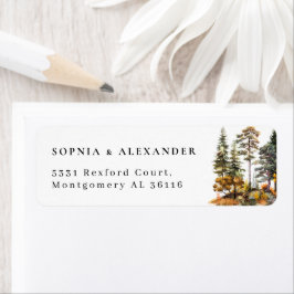 Hochzeitsadresse des Watercolor Autumn Forest