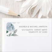 Hochzeitsadresse Dusty Blue Gray Watercolor Floral (Insitu)