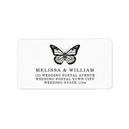 Hochzeitsadresse für Schwarz und Weiß Adressaufkleber