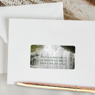 Hochzeitsadresse für Wasserfall im Freien Adressaufkleber