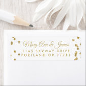 Hochzeitsadresse Gold Imitate Glitzer Confetti Whi (Insitu)