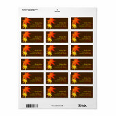 Hochzeitsadresse Gold & Red Maple Adressaufkleber (Vorne)