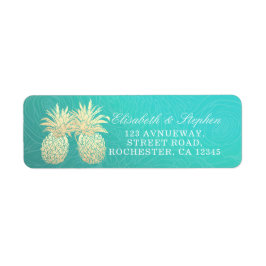 Hochzeitsadresse Goldene Ananas Ehepaar Aquamarine