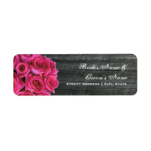 Hochzeitsadresse - Hot-Pink-Rose & Barnwood