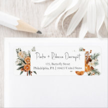 Hochzeitsadresse Label Wintergrün