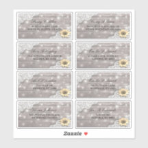 Hochzeitsadresse Lace Sunflower Holzofenleuchten